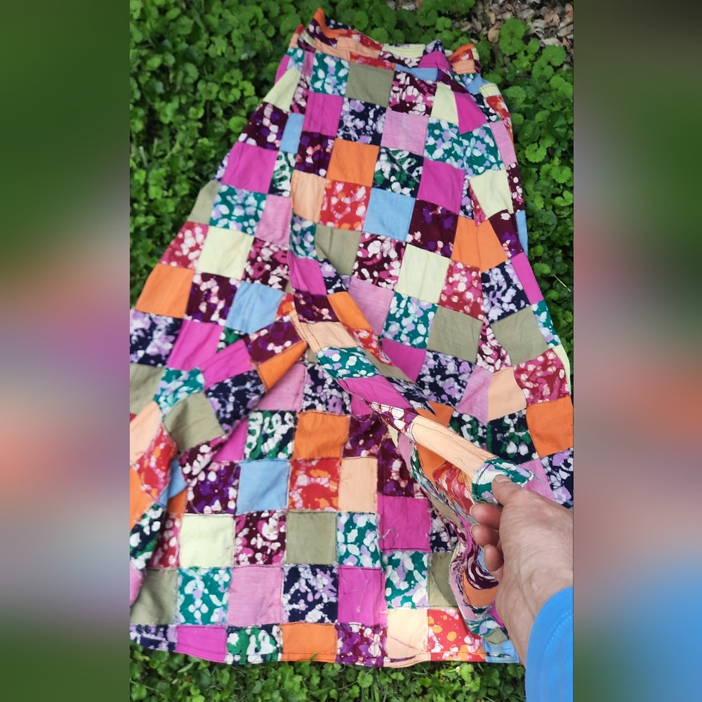 Vintage Patchwork Wrap Skirt Small BEAUTIFUL AUTH… - image 12